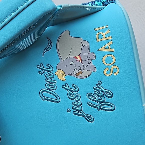Loungefly x Disney Collab Teal Dumbo Sequin Mini Backpack NWT main image 9